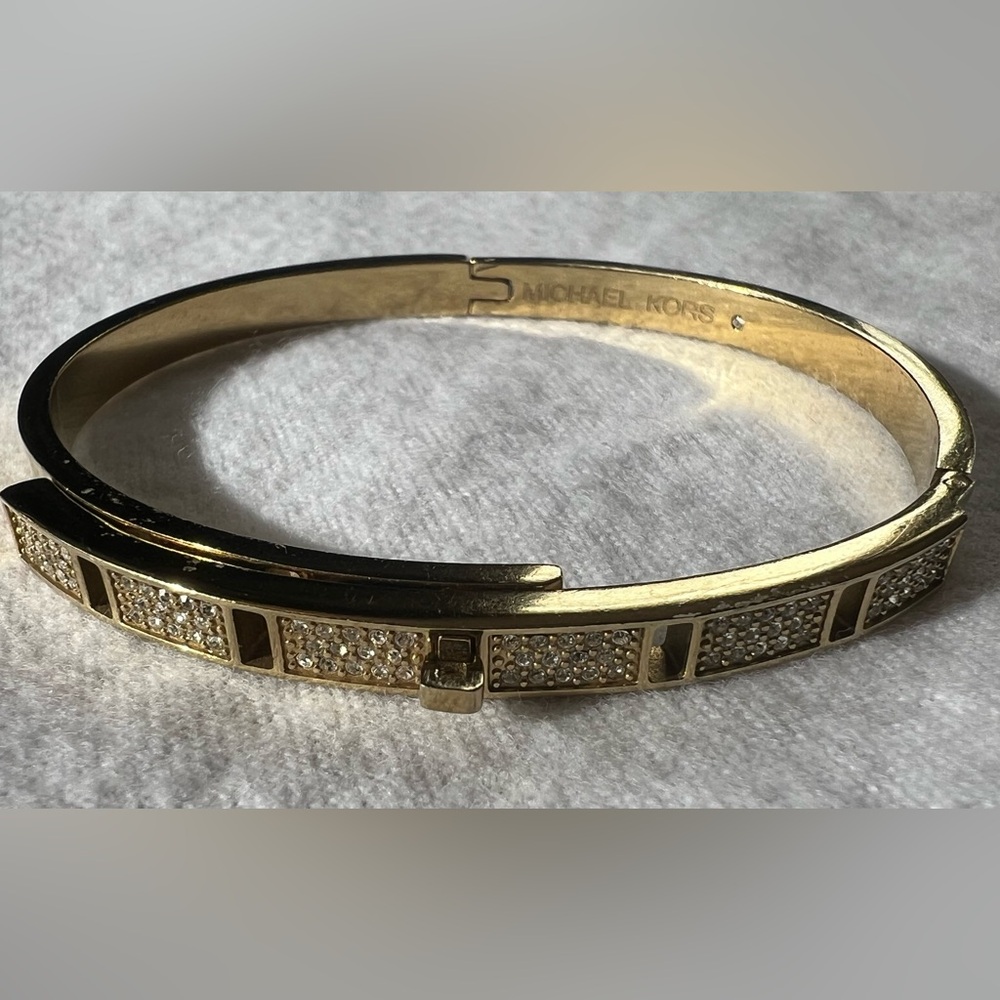 Michael Kors Gold Rhinestone Bangle Bracelet